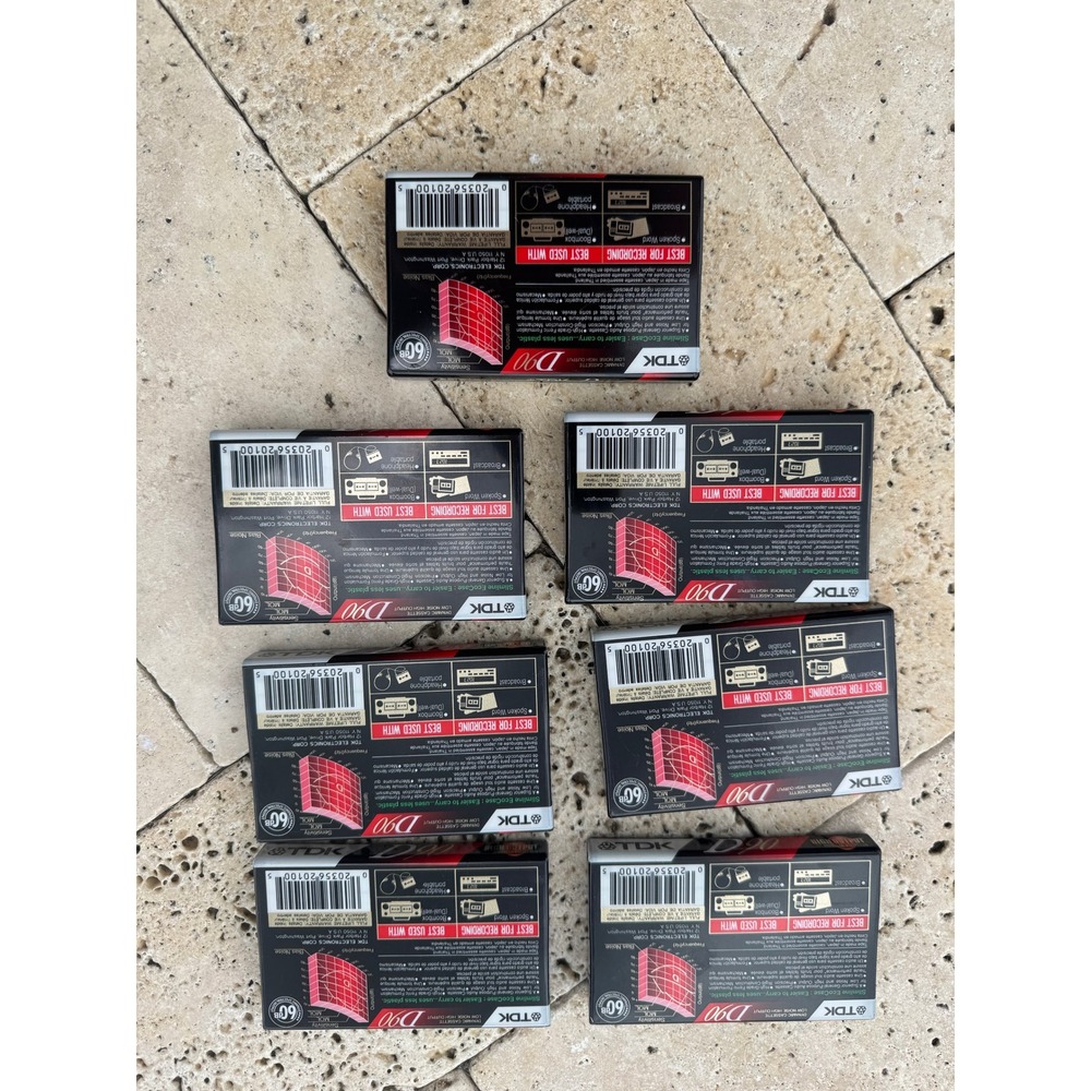 TDK D90 Audio Cassette (7 Pack) Normal Position High‎ Output IECI/TYPE 1 SEALED